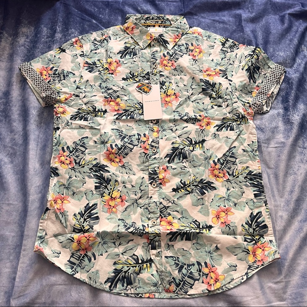 Denim And Flower Mens Slim Fit Button
Down
